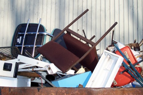 Team removing unwanted materials from a garden