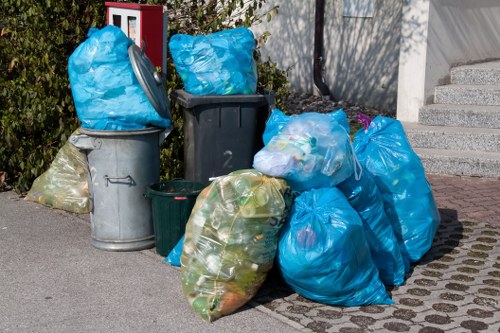 Professional waste clearance team at work